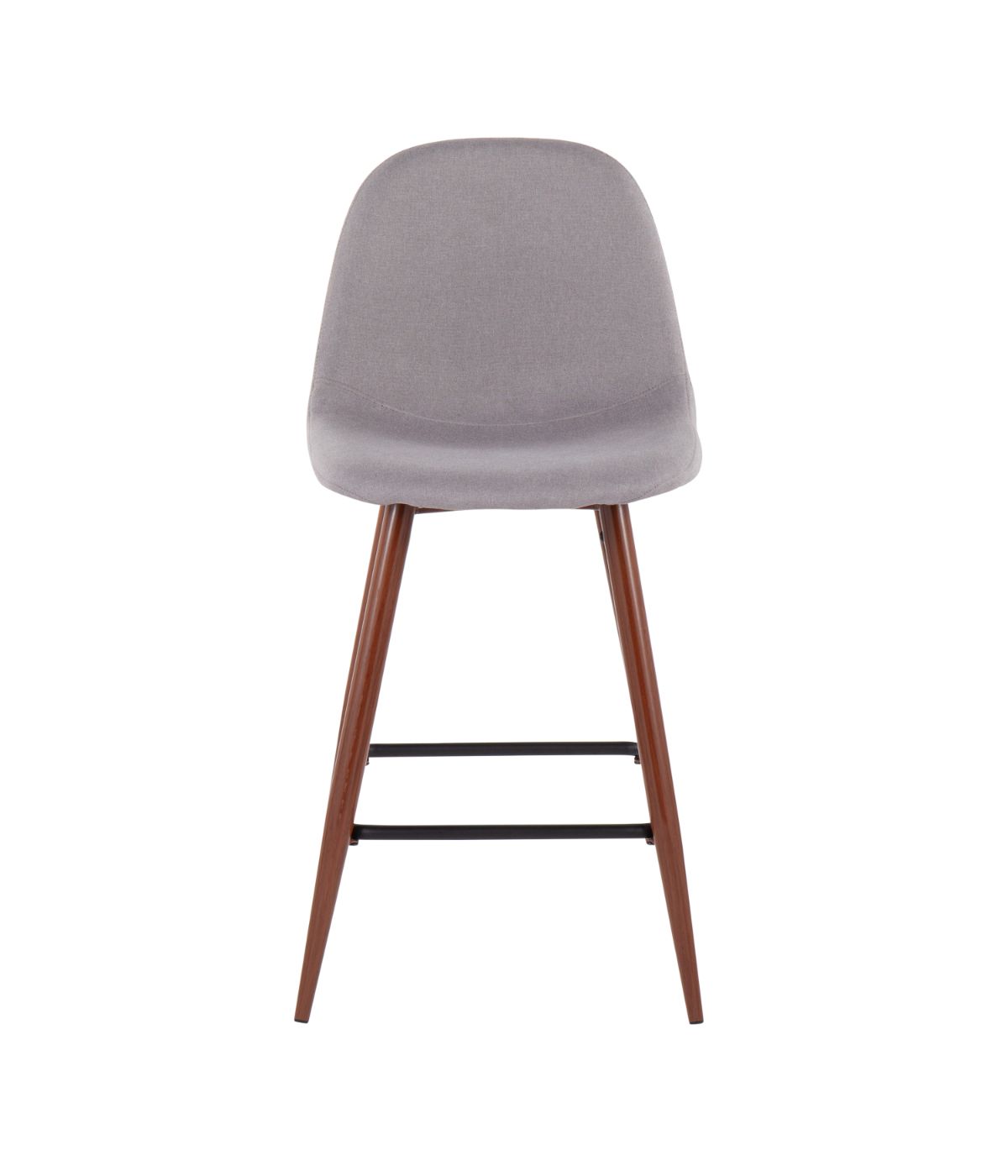  LumiSource Pebble Counter Stool - Set of 2 Walnut & Light Grey - Walnut & Light Grey - Bonton