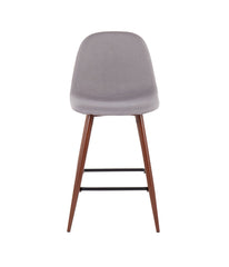 Pebble Counter Stool - Set of 2 Walnut & Light Grey