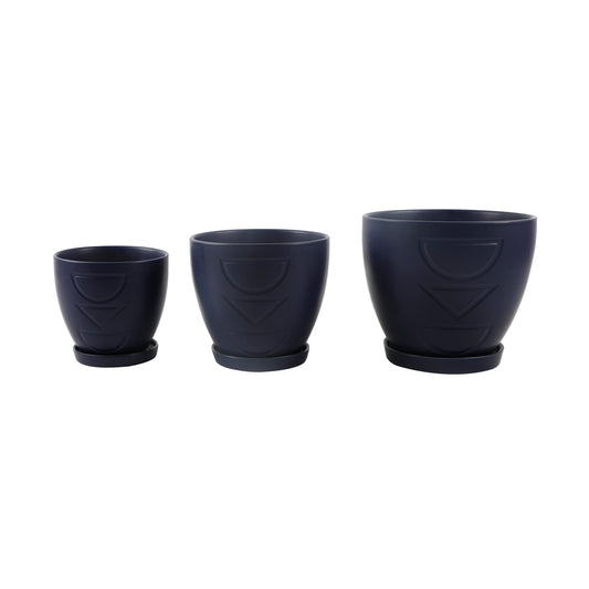 Set Of 3 Hamburg Ceramic Pots