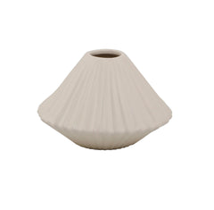 Cream Pleated Ceramic Vase