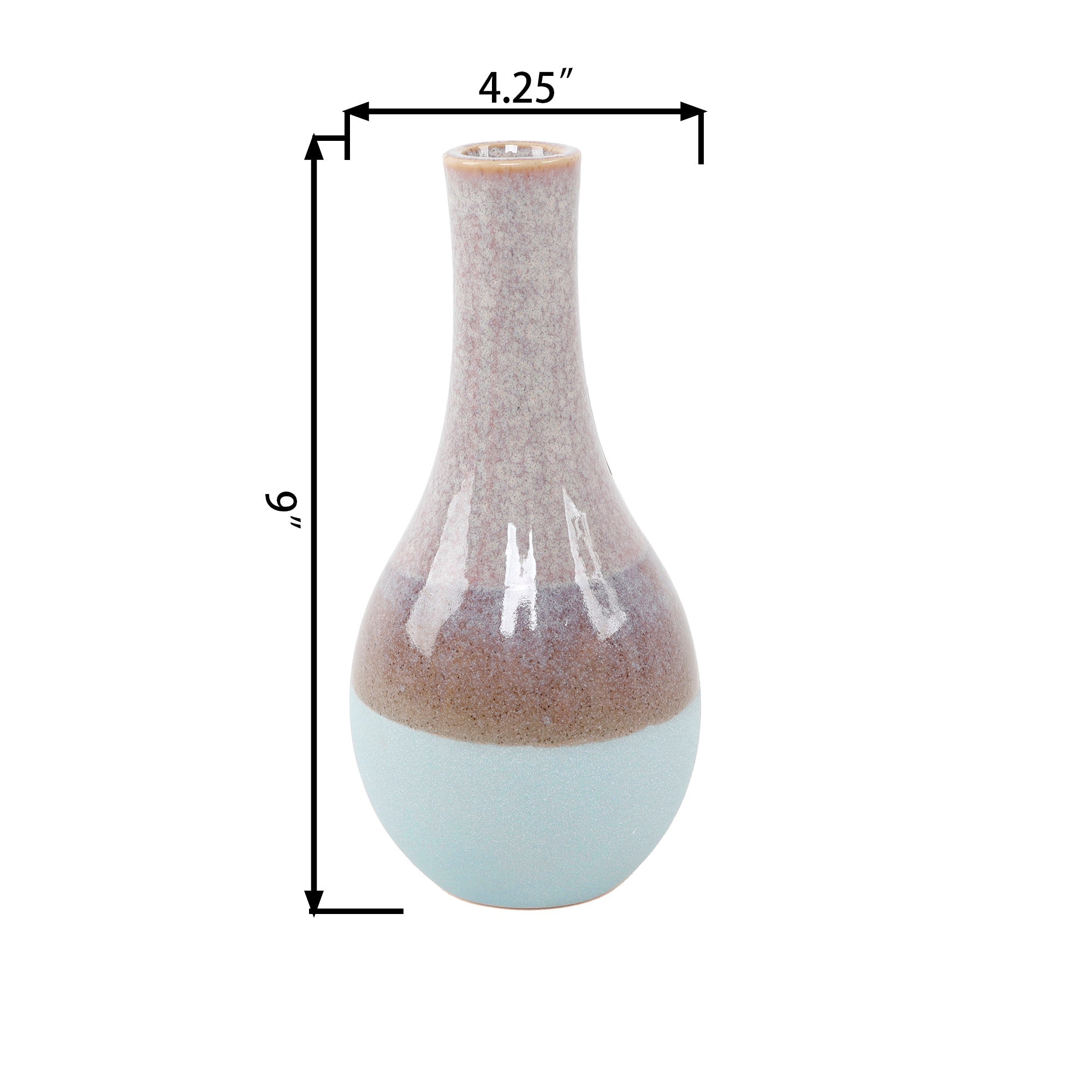  Flora Bunda Classic Ceramic Two-Tone Vase - Purple/Blue - Bonton