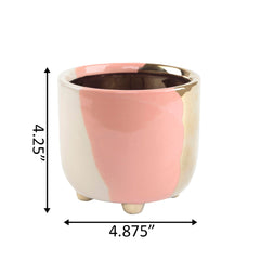 Multi-Tone Ceramic Planter with Feet