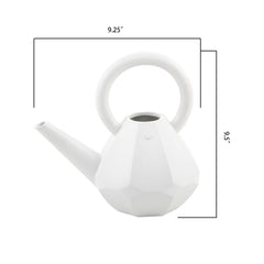 Matte White Diamond Faceted Ceramic Watering Can