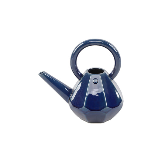 Navy Blue Diamond Facet Ceramic Watering Can