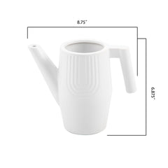 Matte White Giant Arch  Ceramic Watering Can Vase