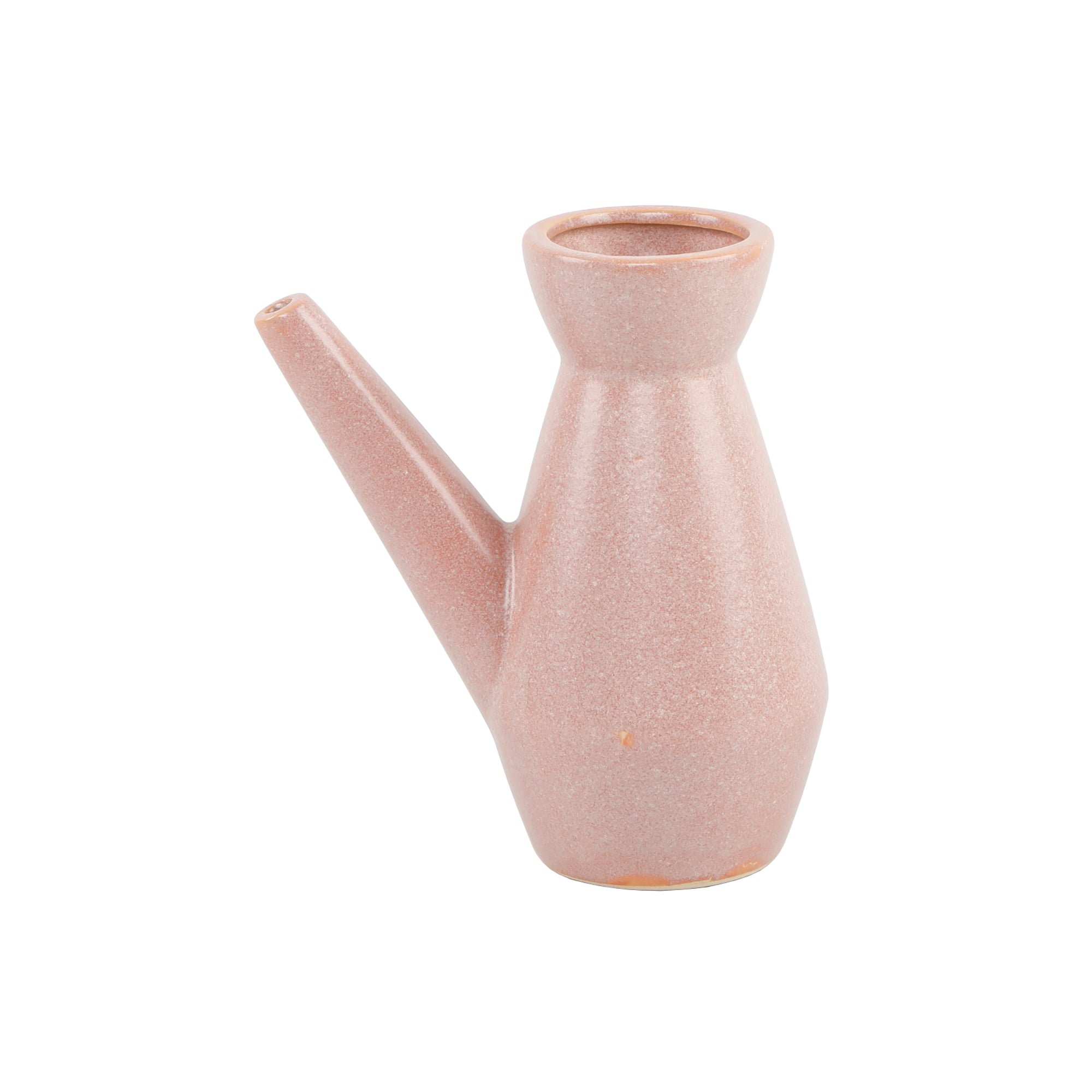  Flora Bunda Dappled Pink Ceramic Watering Can Vase - Blush - Bonton