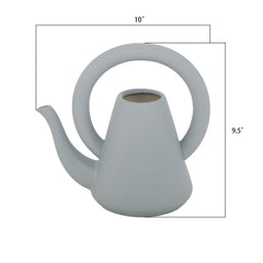 Misty Grey Speckled Ceramic Watering Can with Halo Handle