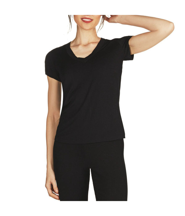 Women's Bamboo Blend Eco Basics Relaxed Fit T-Shirt Black