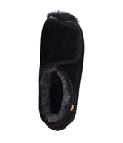 Wide Ladies Open Toe wrap with 100% Australian sheepskin lining Black