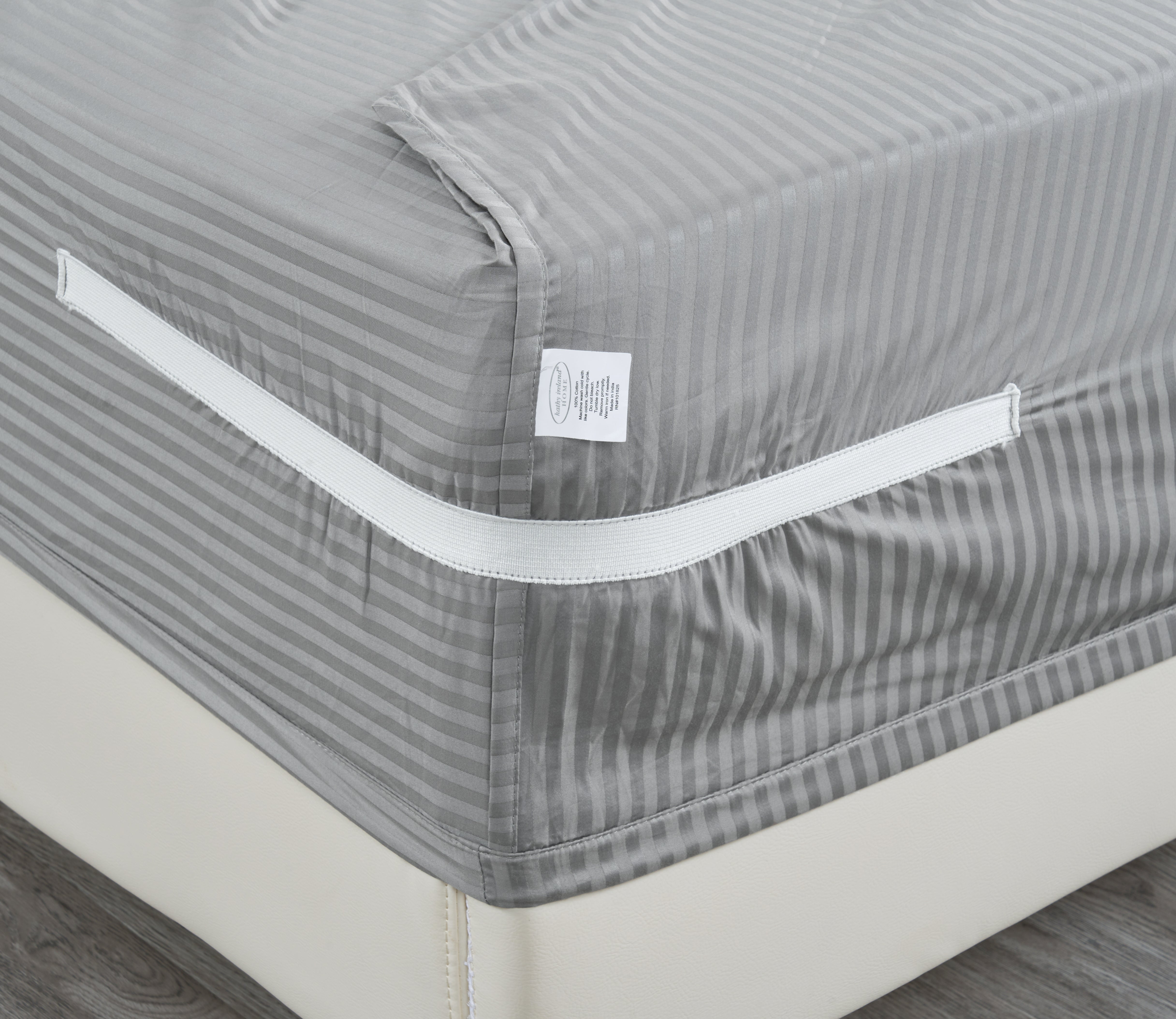  Kathy Ireland Home Kathy Ireland 500 Thread Count Damask Stripe Sheet Set With Optifit - Twin - Bonton