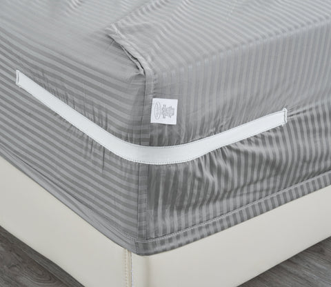 Kathy Ireland 500 Thread Count Damask Stripe Sheet Set With Optifit