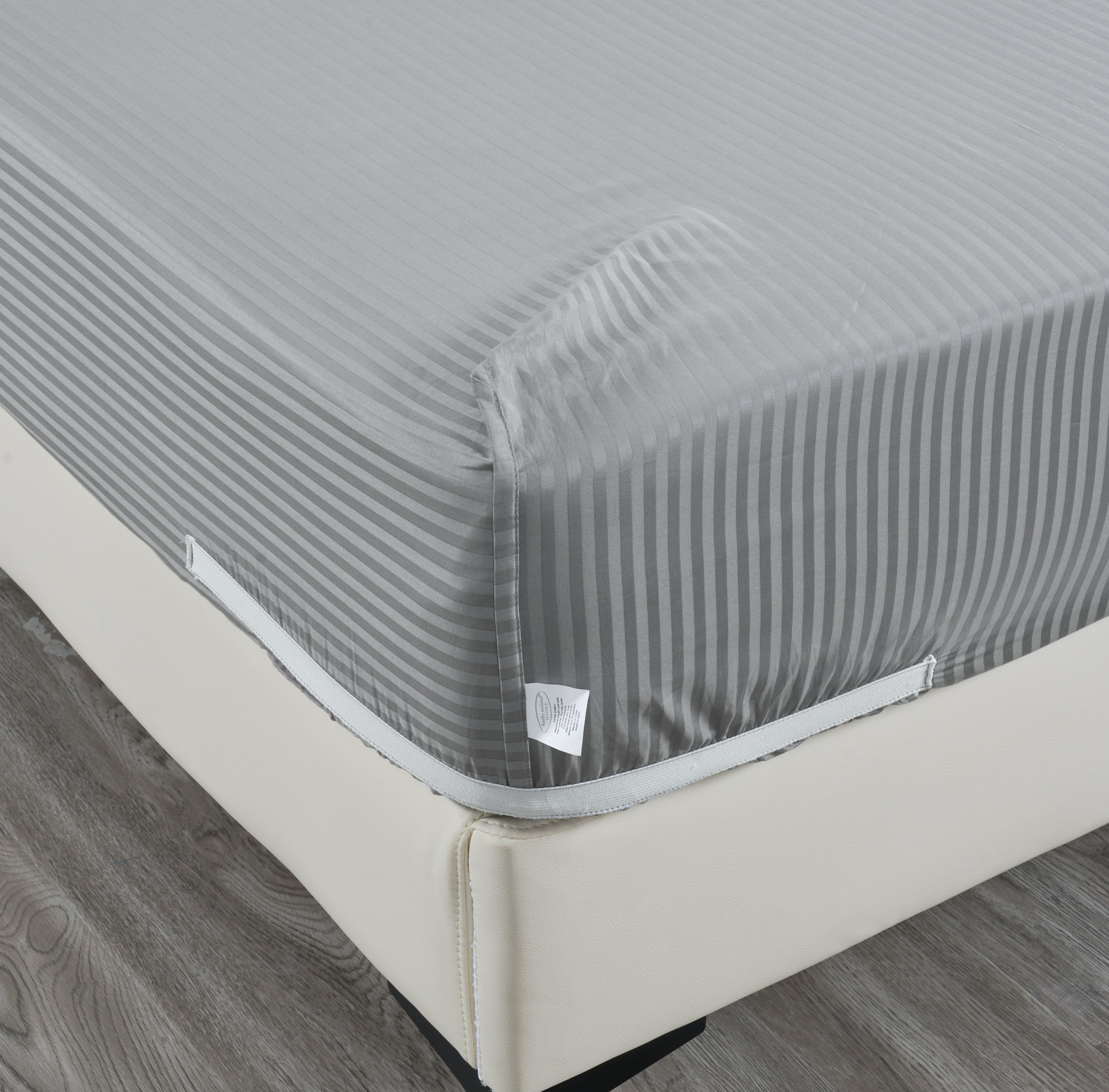  Kathy Ireland Home Kathy Ireland 500 Thread Count Damask Stripe Sheet Set With Optifit - Twin - Bonton