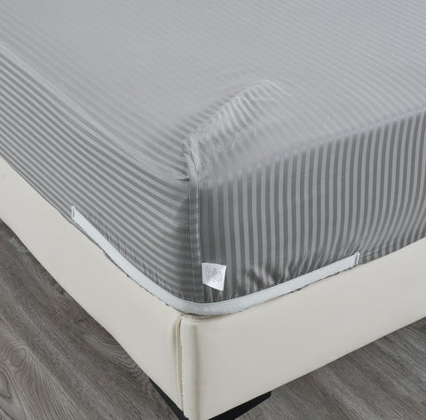 Kathy Ireland 500 Thread Count Damask Stripe Sheet Set With Optifit