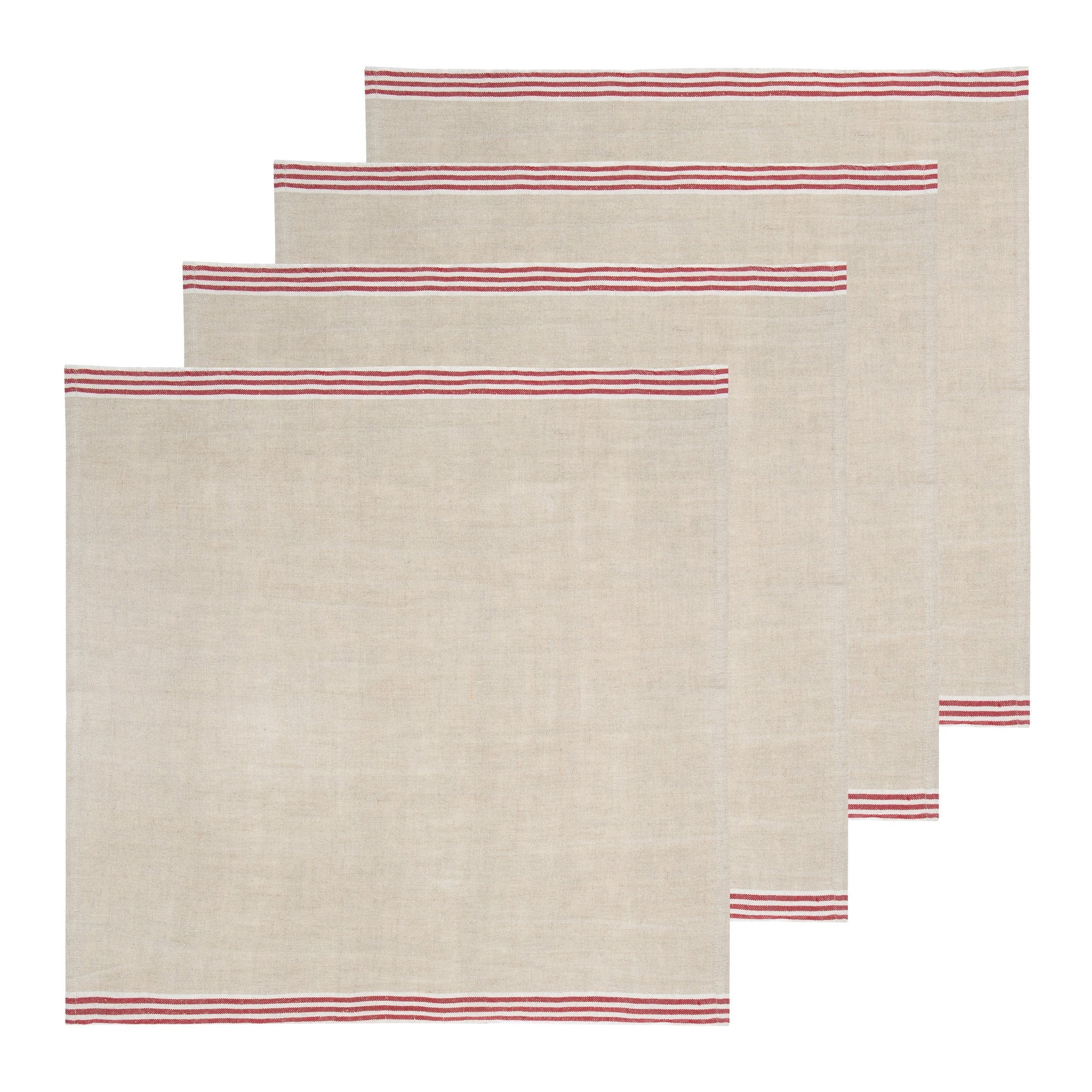  Caravan Alsace Natural Napkins 20x20 - Set of 4 - Natural & Blue - Bonton