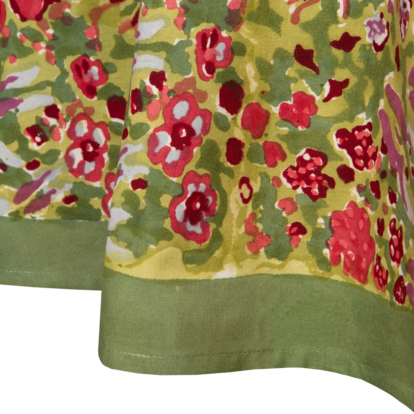  Couleur Nature Jardin Red/Green Tablecloth - Red/Green - Bonton