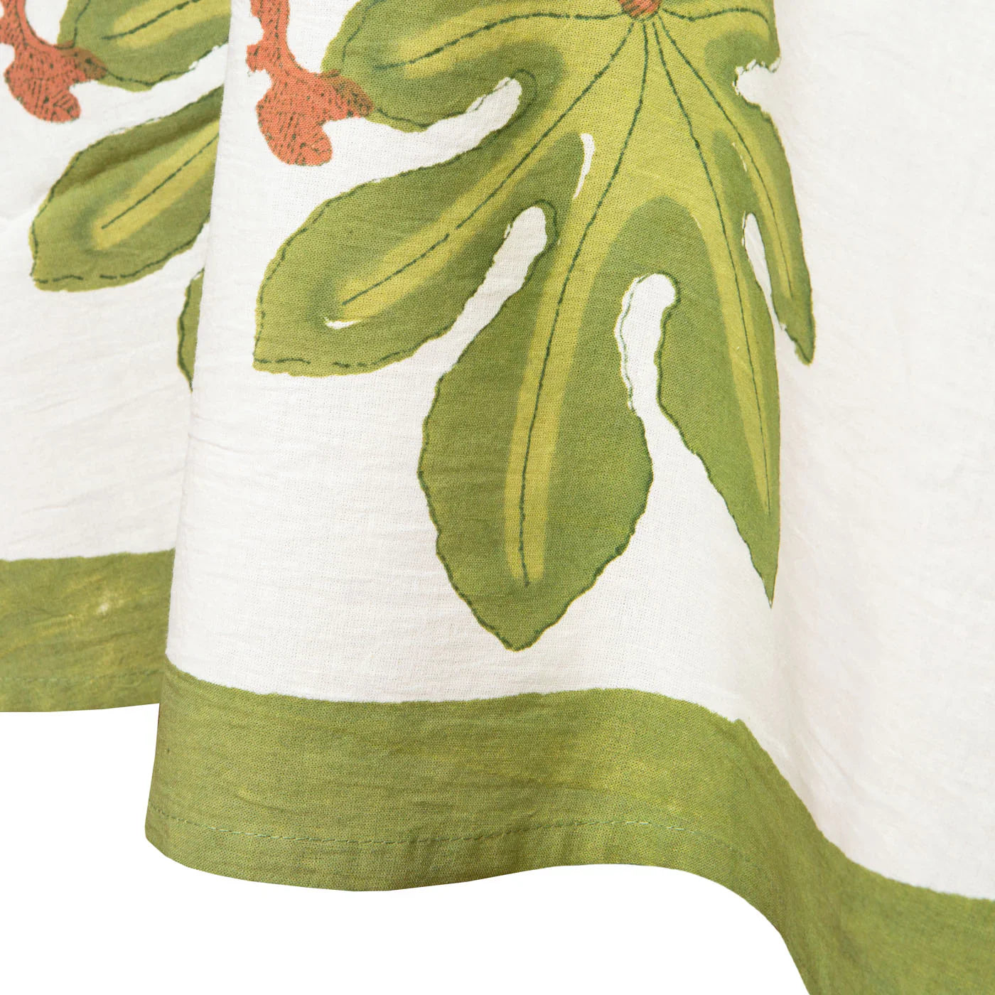  Couleur Nature Fig Red/Green Tablecloth - Red/Green - Bonton