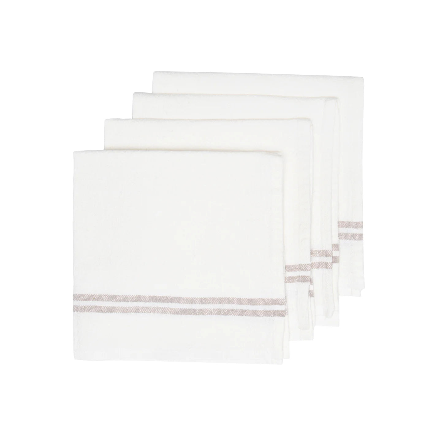  Couleur Nature Vintage Napkins Set of 4 - Ivory/Grey - Bonton