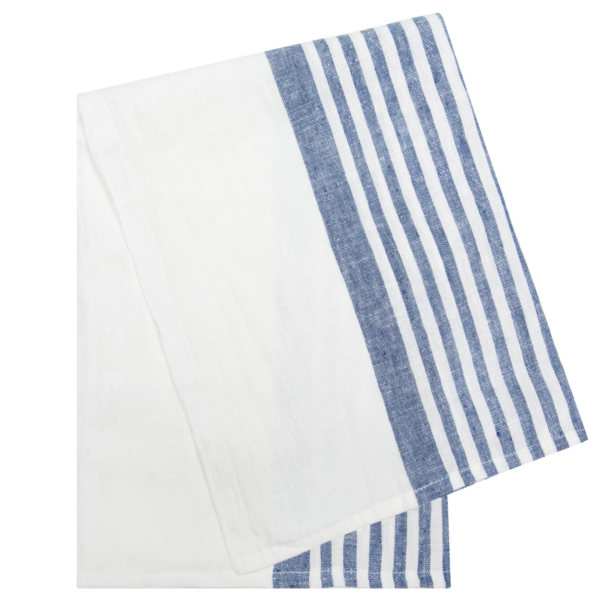  Caravan Brittany White Tea Towels 20x30 - Set of 2 - White & Blue - Bonton