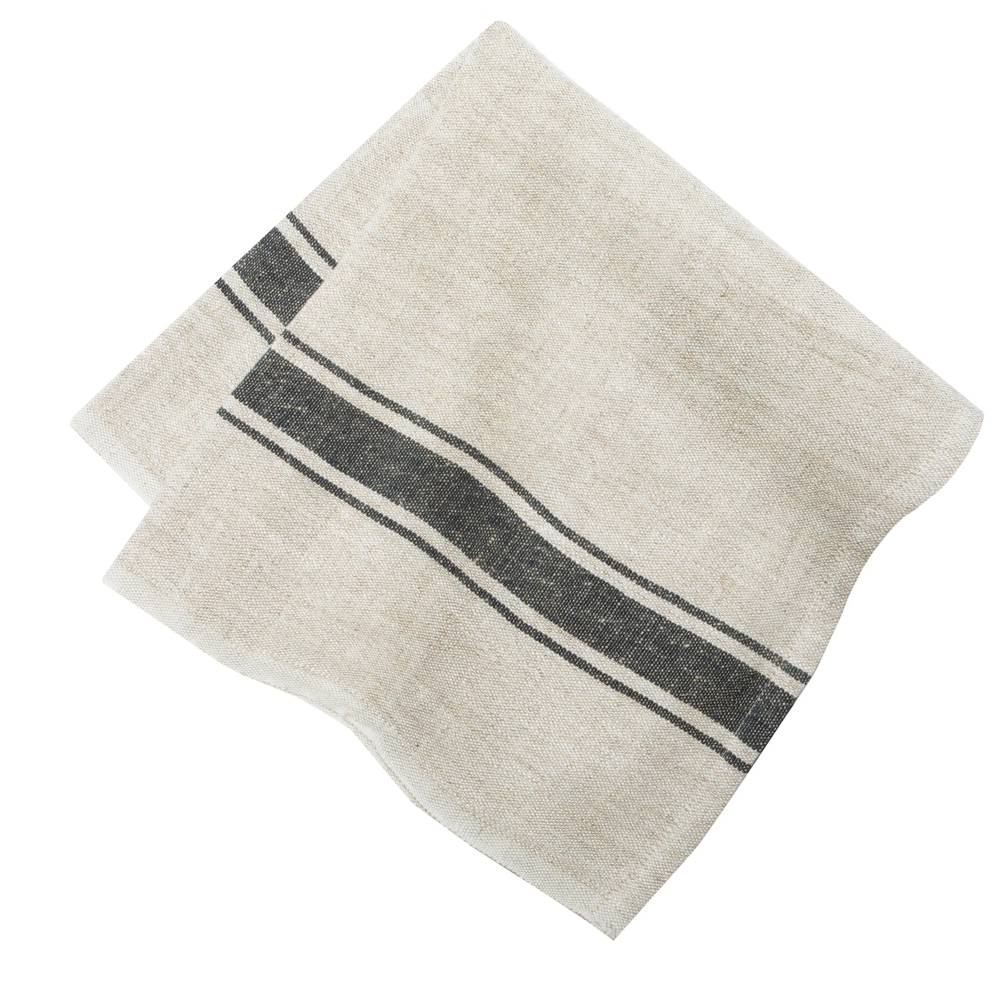  Caravan Marseille - Napkins 20x20 - Set of 4 - Black & Natural - Bonton