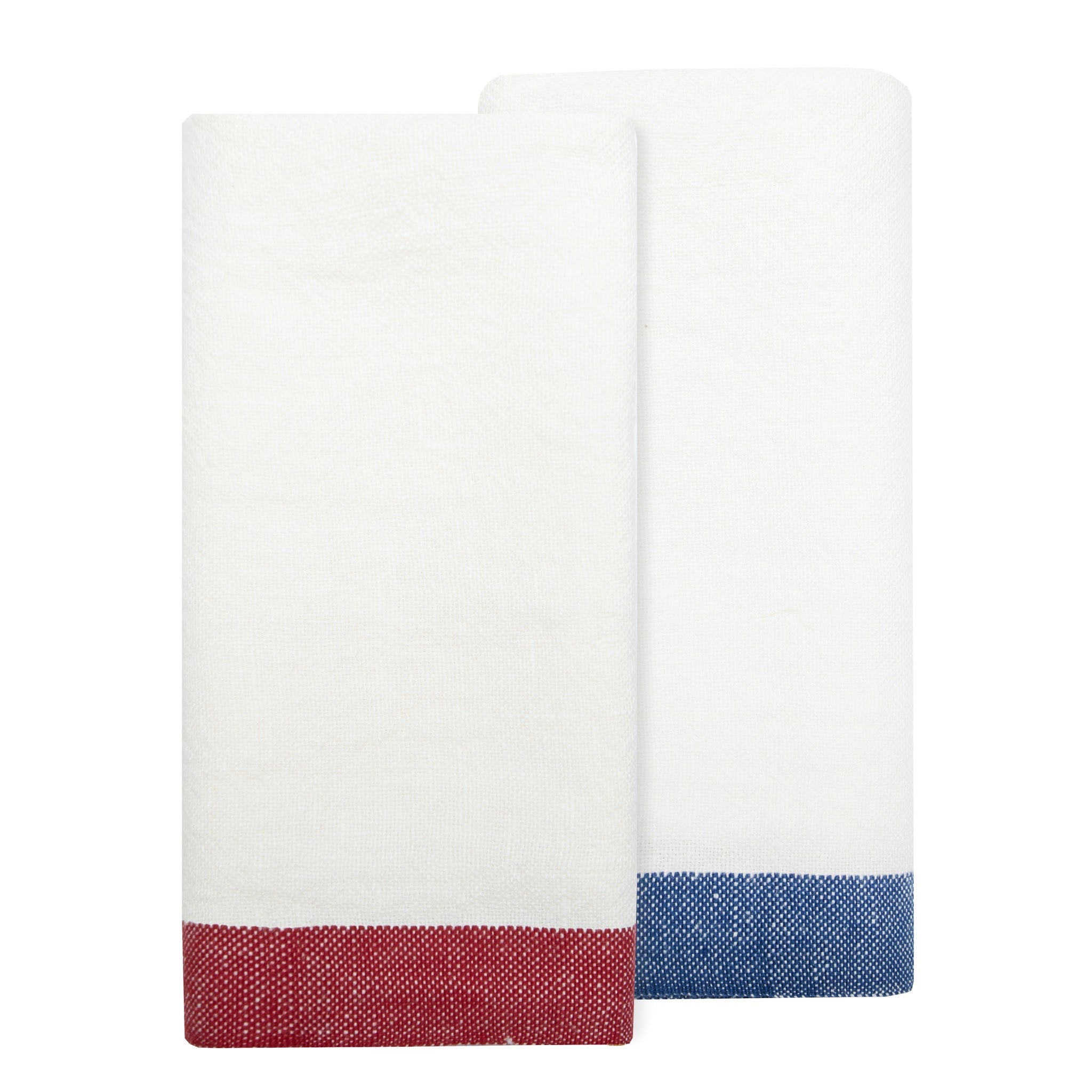  Caravan Paris White - Tea Towels 20x30 - Set of 2 - Blue & Red - Bonton