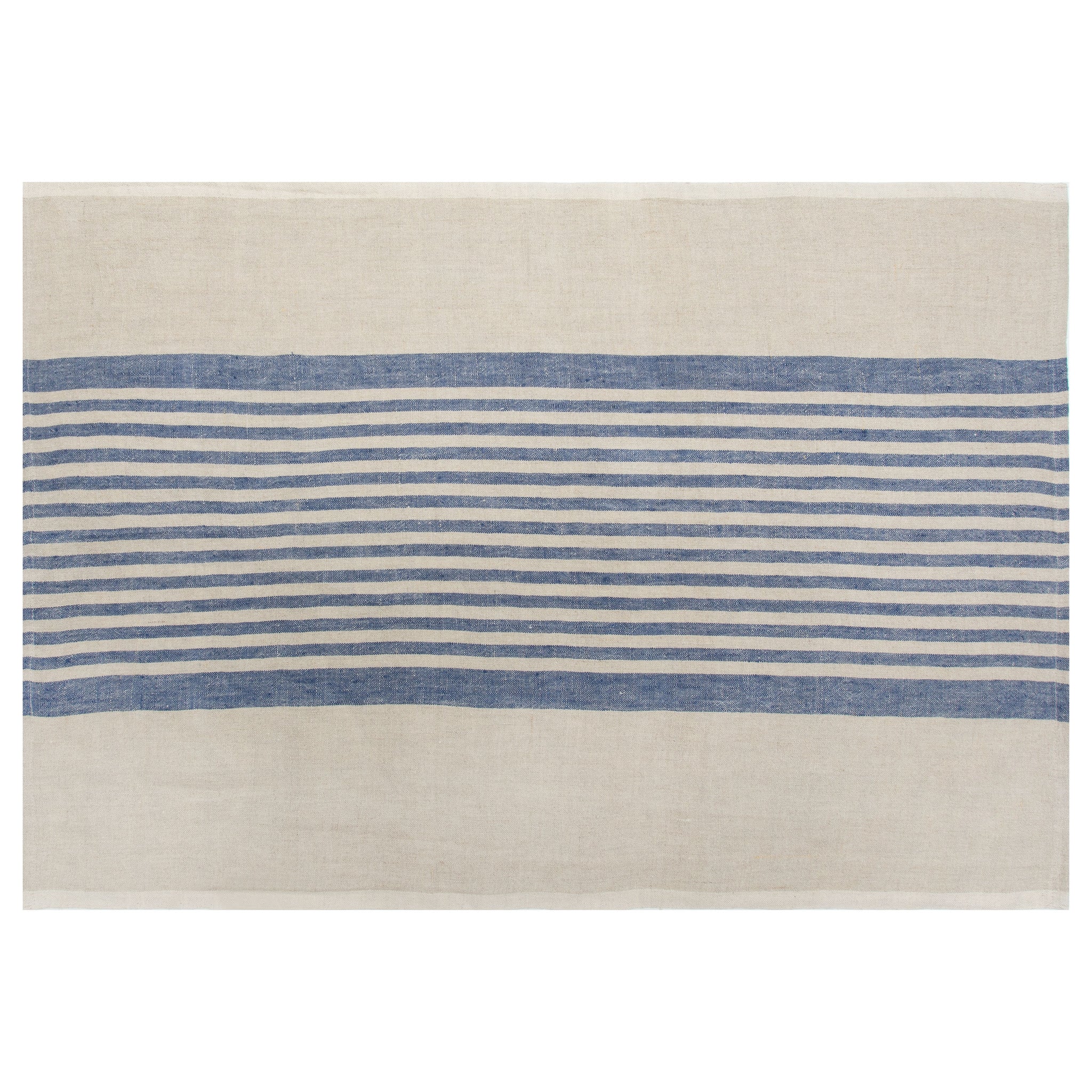  Caravan Brittany Natural Tea Towels 20x30 - Set of 2 - Natural & Blue - Bonton