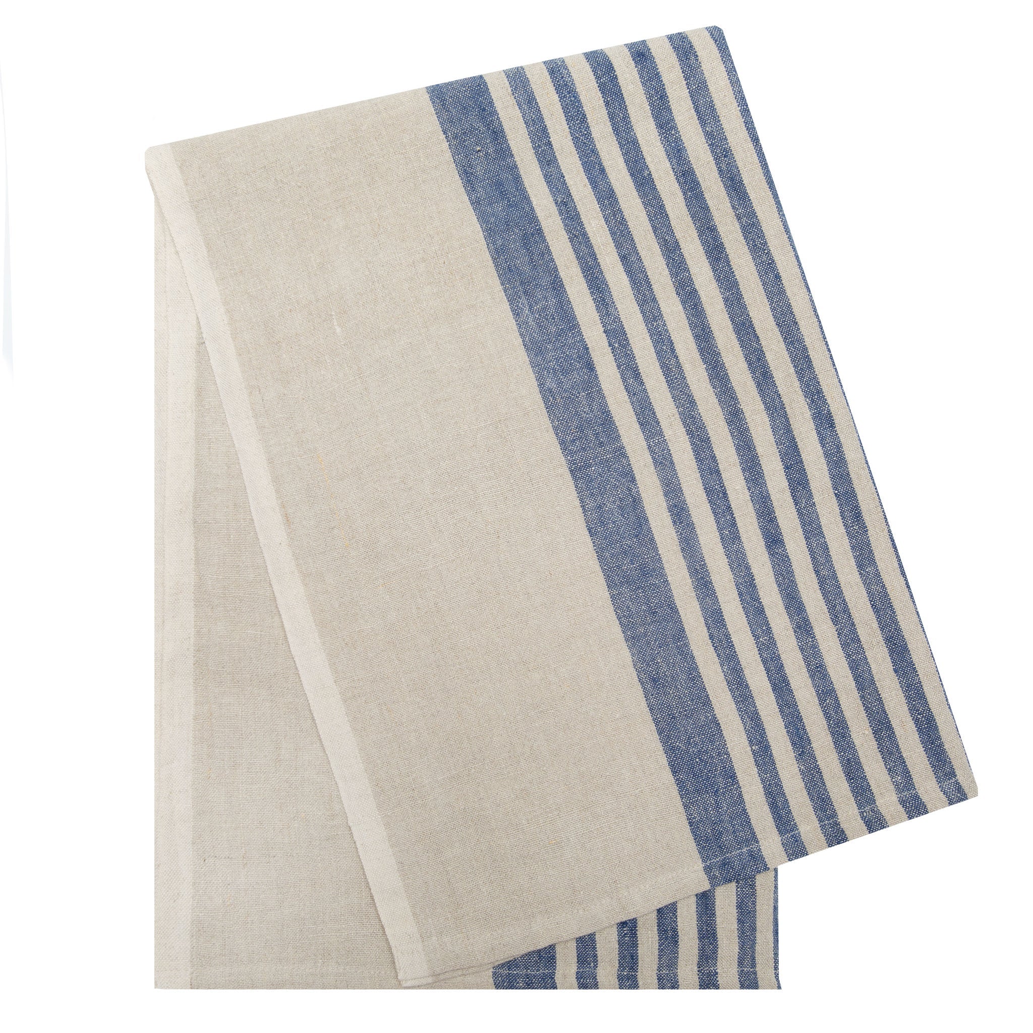  Caravan Brittany Natural Tea Towels 20x30 - Set of 2 - Natural & Blue - Bonton