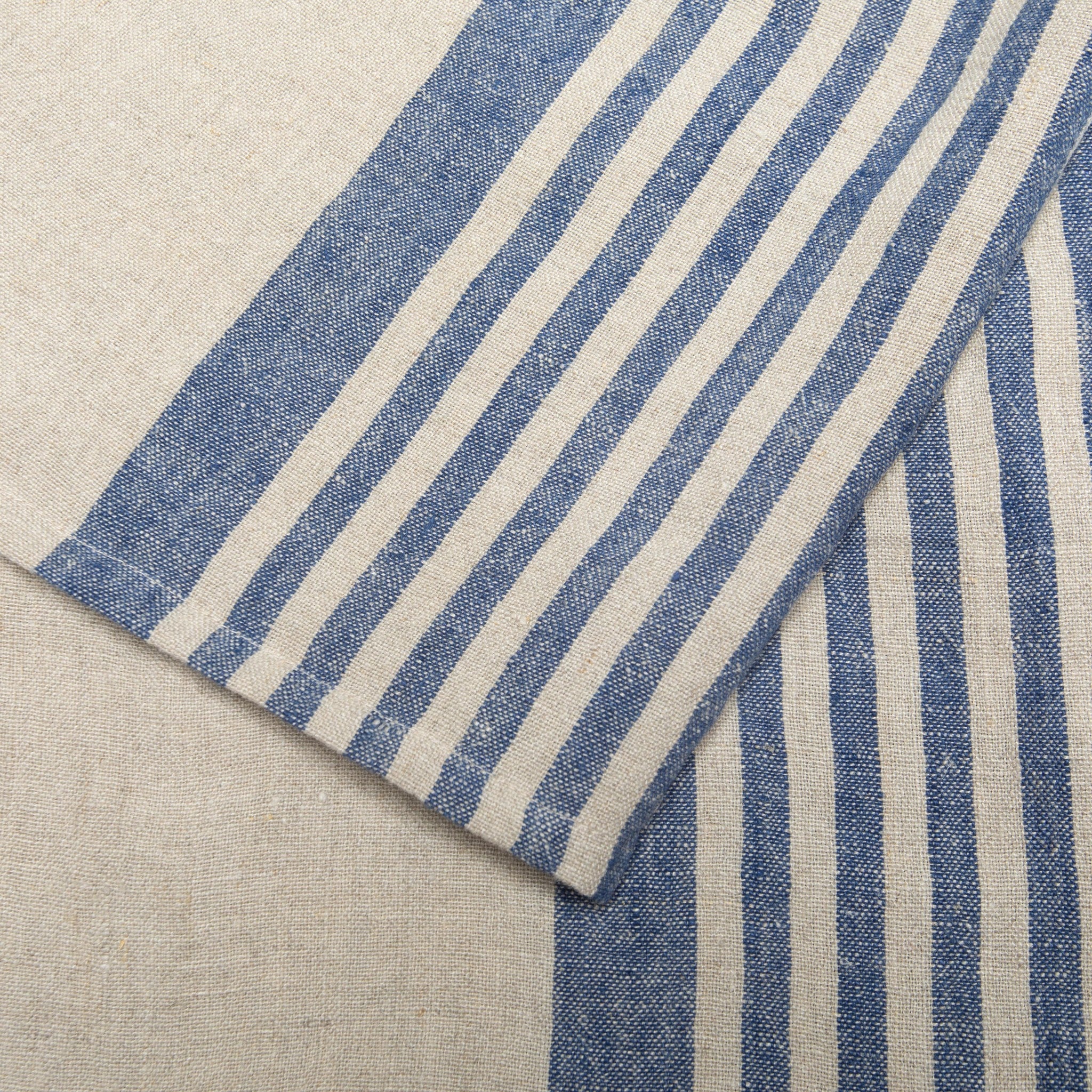  Caravan Brittany Natural Tea Towels 20x30 - Set of 2 - Natural & Blue - Bonton