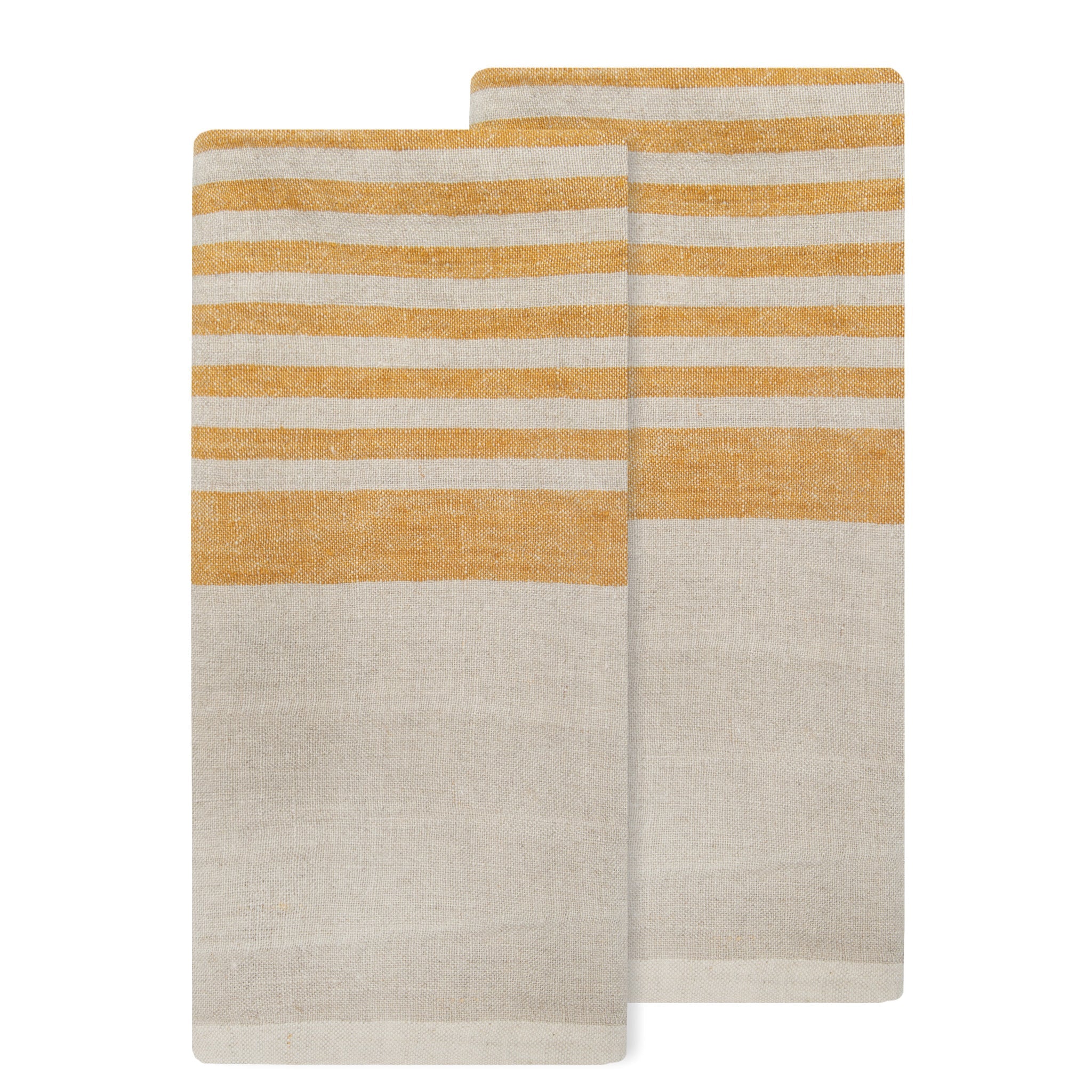  Caravan Brittany Natural Tea Towels 20x30 - Set of 2 - Natural & Blue - Bonton