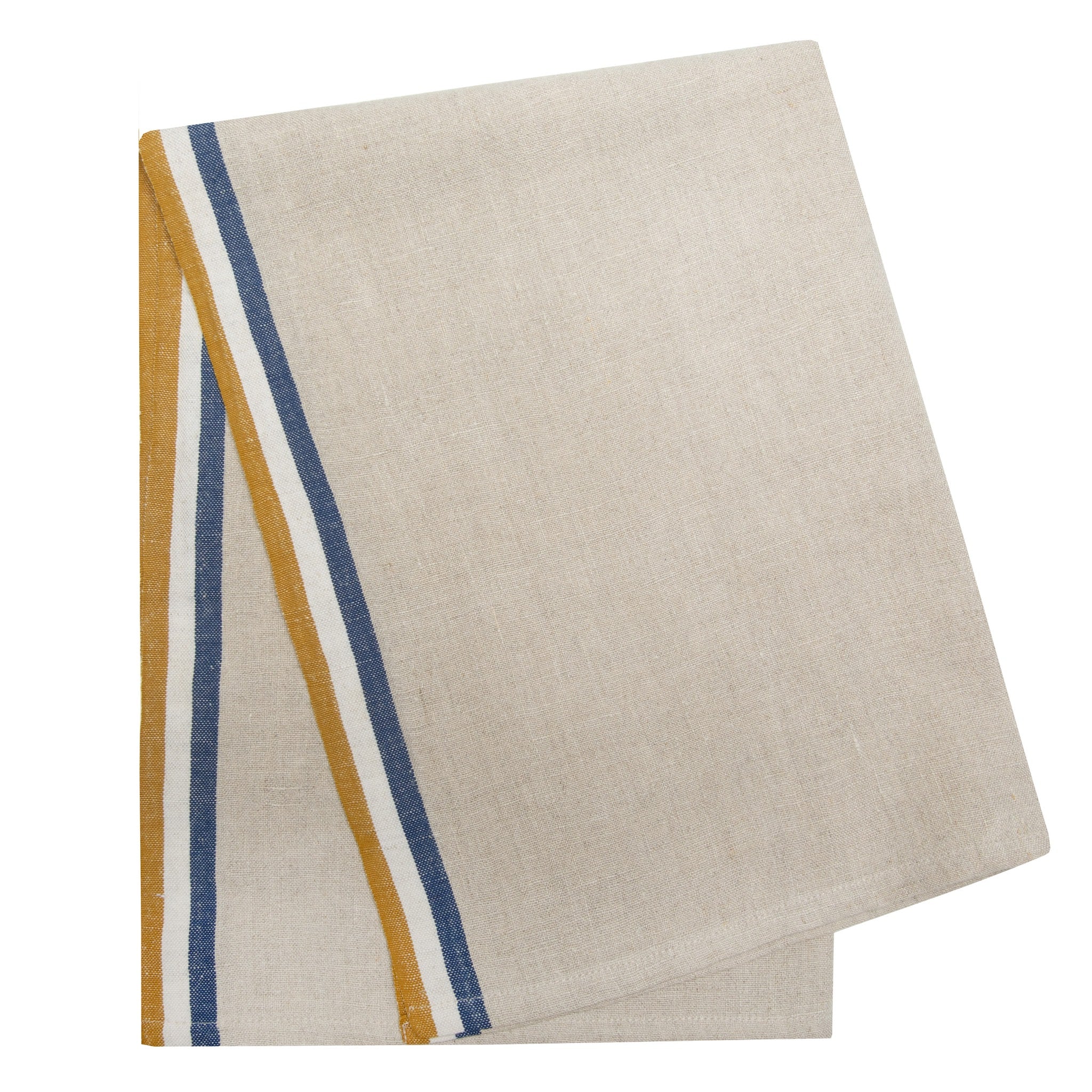  Caravan Normandy Natural - Tea Towels 20x30 - Set of 2 - Mustard/Natural/Blue Stripes - Bonton