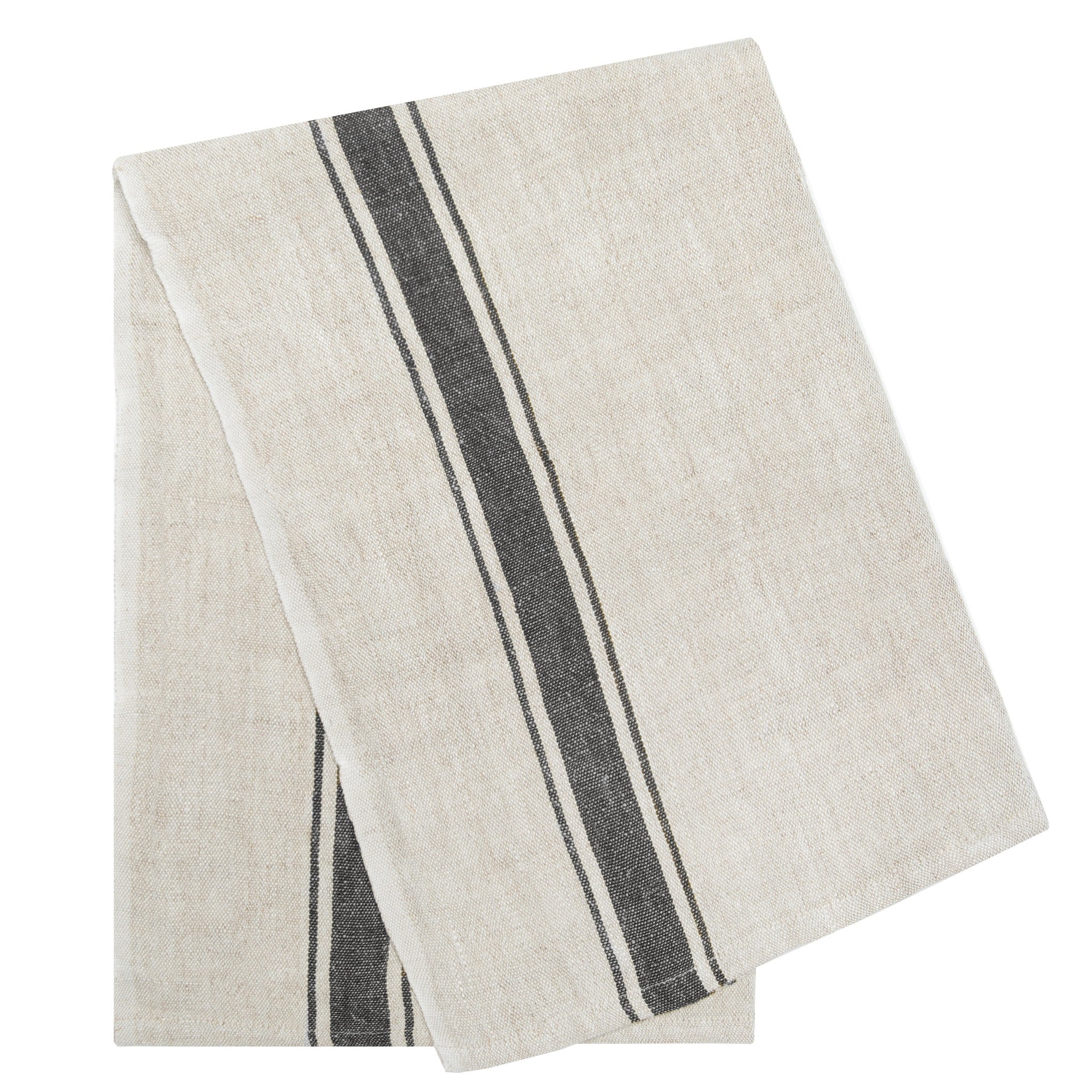  Caravan Marseille - Tea Towels 20x30 - Set of 2 - Black & Natural - Bonton