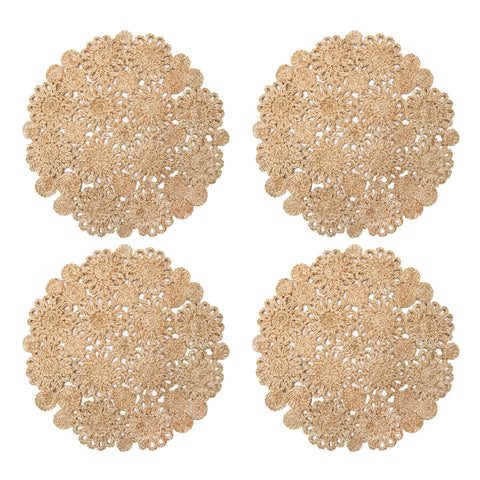 Daisy Jute 15" Round Placemat - Set of 4
