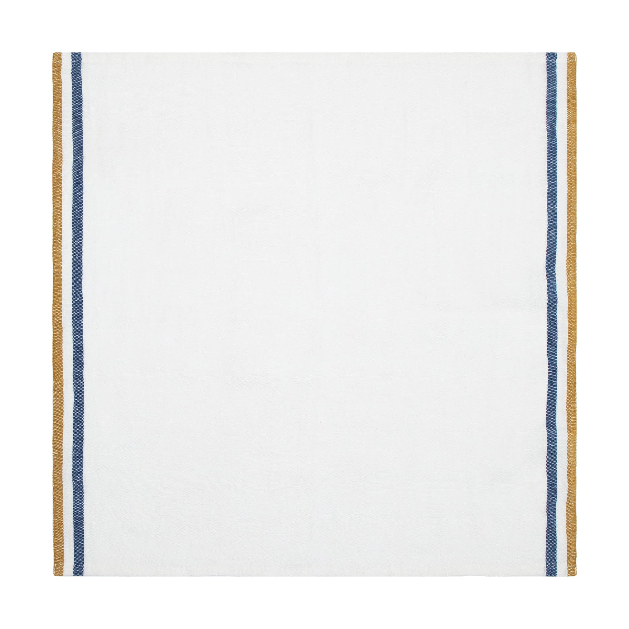  Caravan Normandy White - Napkins 20x20 - Set of 4 - Mustard/White/Blue Stripes - Bonton