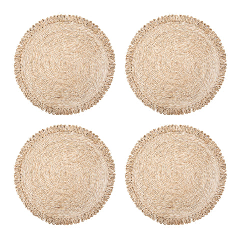 Loopy Abaca 15" Round Placemat - Set of 4
