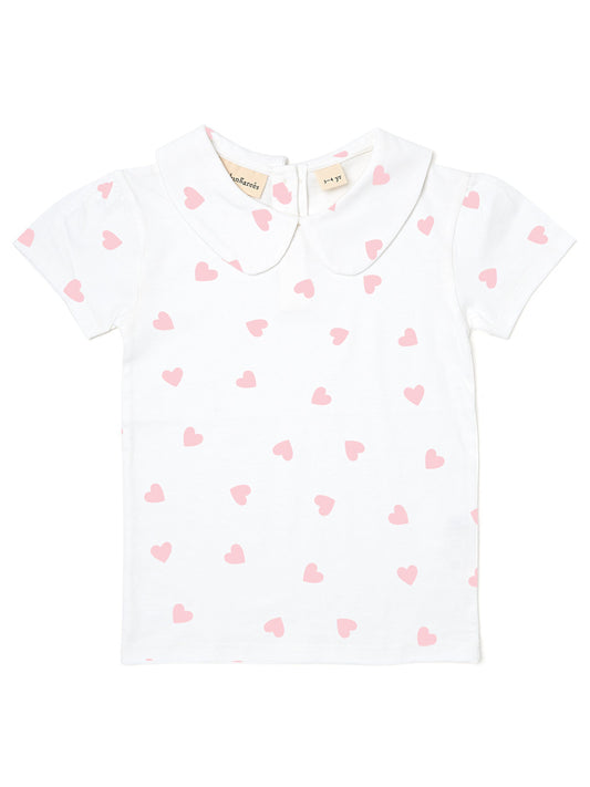 Short Sleeved Peter Pan Collar T-Shirt