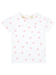 Short Sleeved Peter Pan Collar T-Shirt