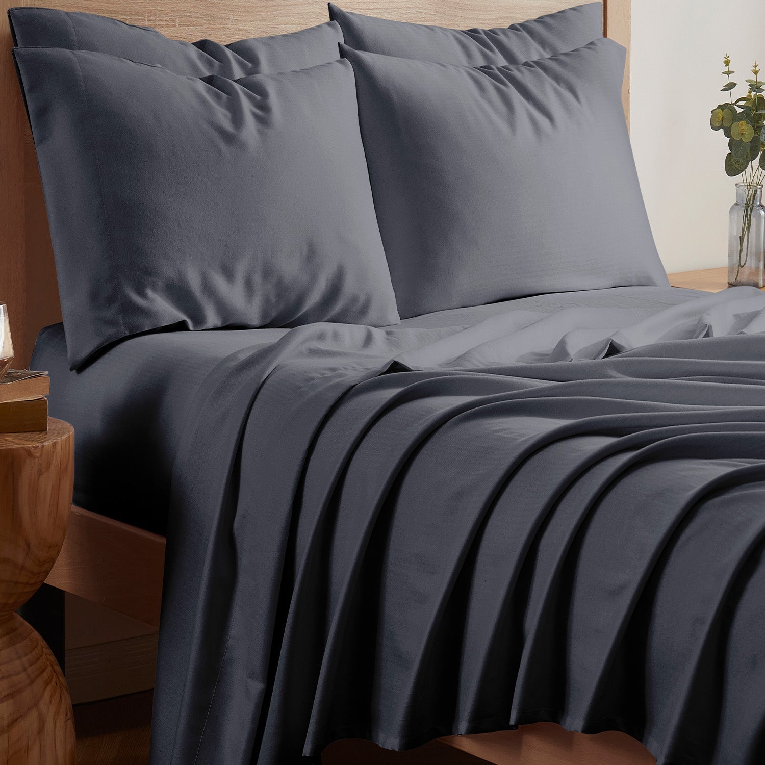  Kathy Ireland Home Kathy Ireland 1200tc 6 Piece Cotton Rich Damask Stripe Sheet Set - Full - Bonton