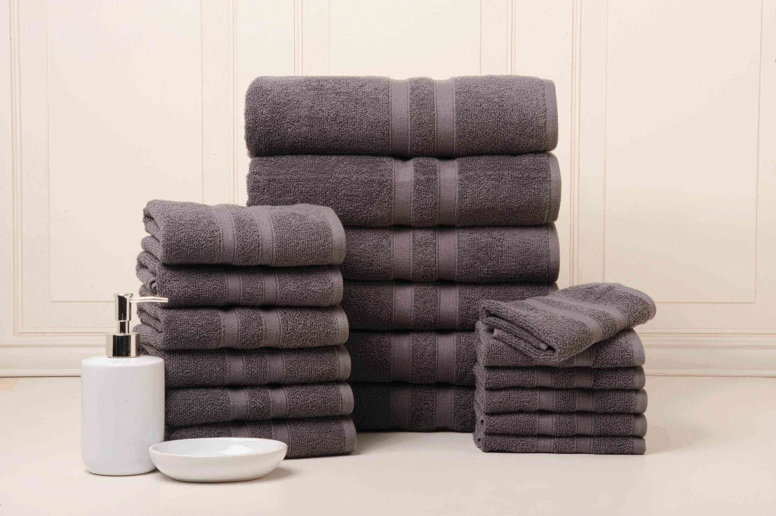  Bibb Home Bibb Home 18 Piece Egyptian Cotton Towel Set - Solid Aqua - Bonton