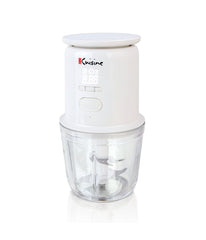 Cordless/Rechargeable Chopper with Scale and Two Glass Bowls White