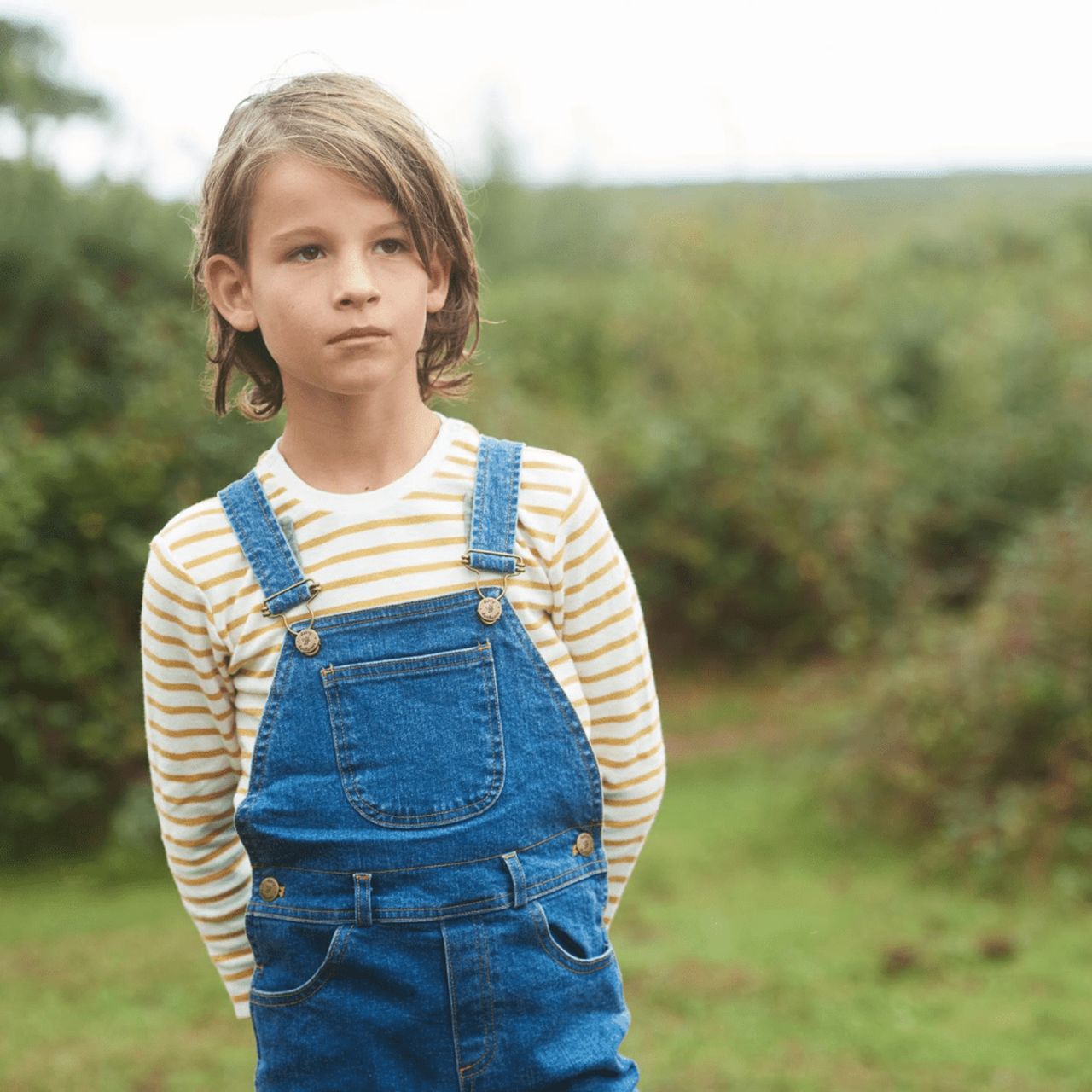  Dotty Dungarees Classic Breton Stripe Top - Nordic Blue - Bonton