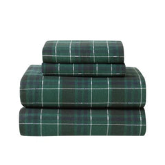 Plaid Flannel Sheet Set Green