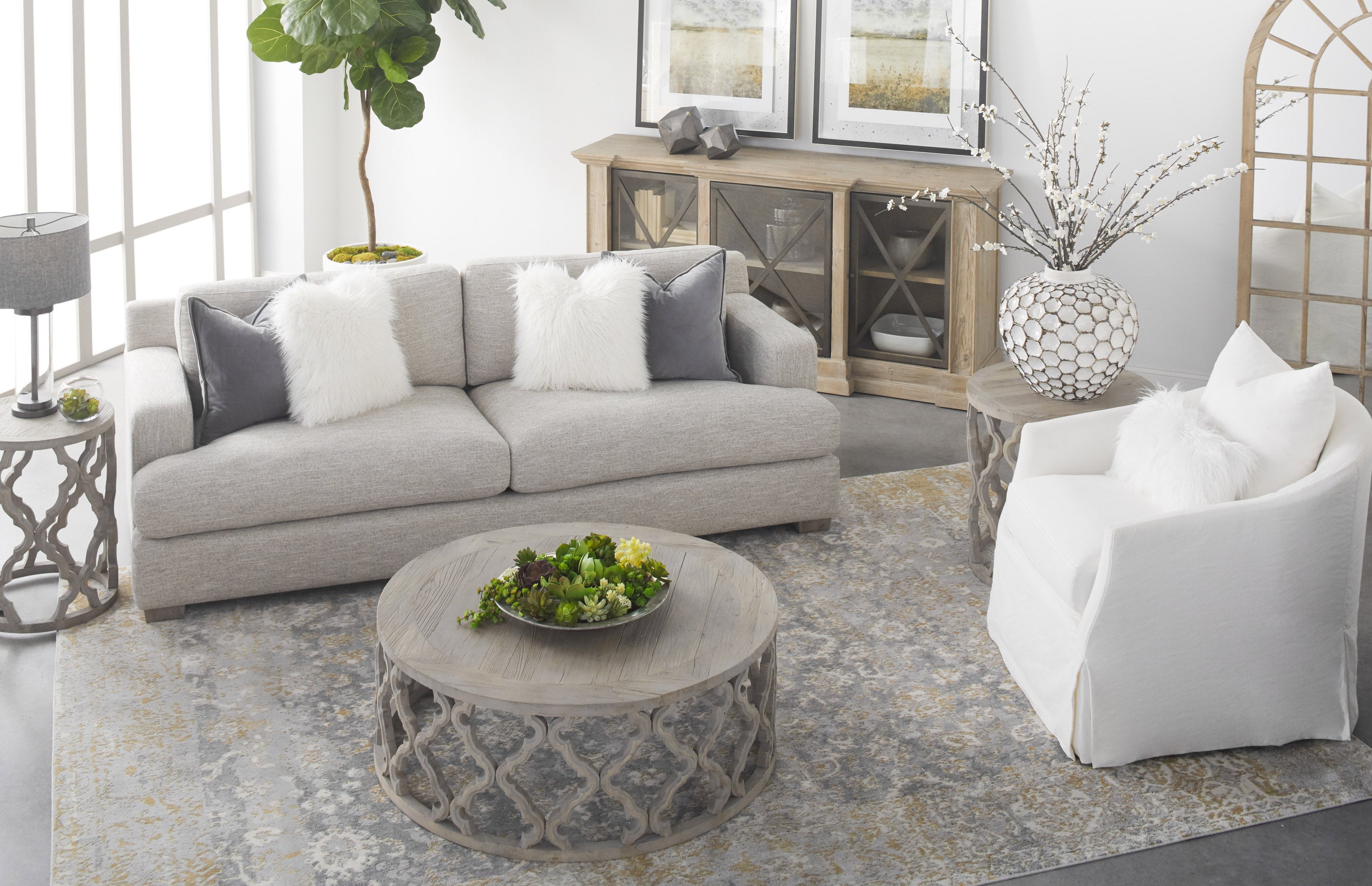  Essentials For Living Clover Coffee Table - Smoke Gray - Bonton