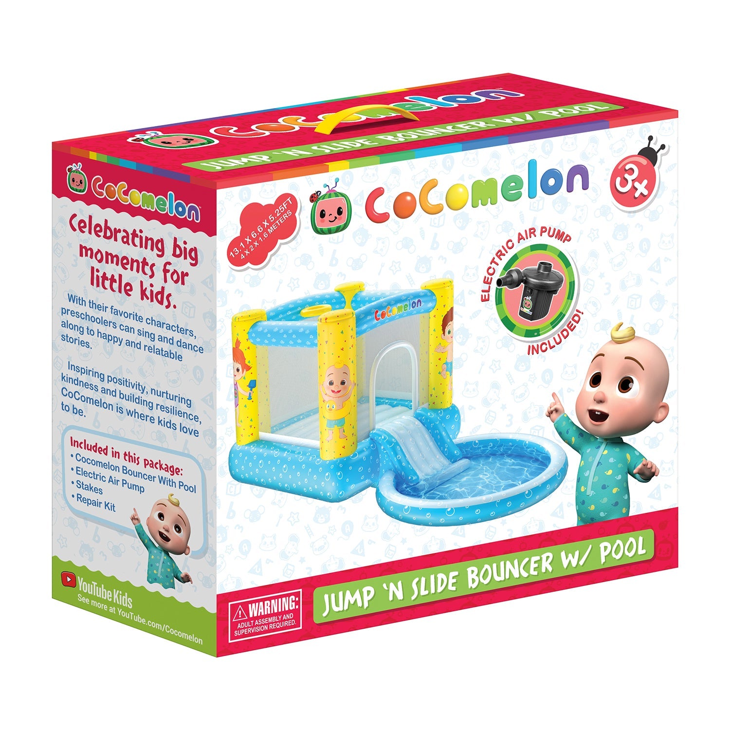  HobbyTron CoComelon Jump N' Slide Bouncer House W Pool (Includes Electric Air Pump) - Default Title - Bonton