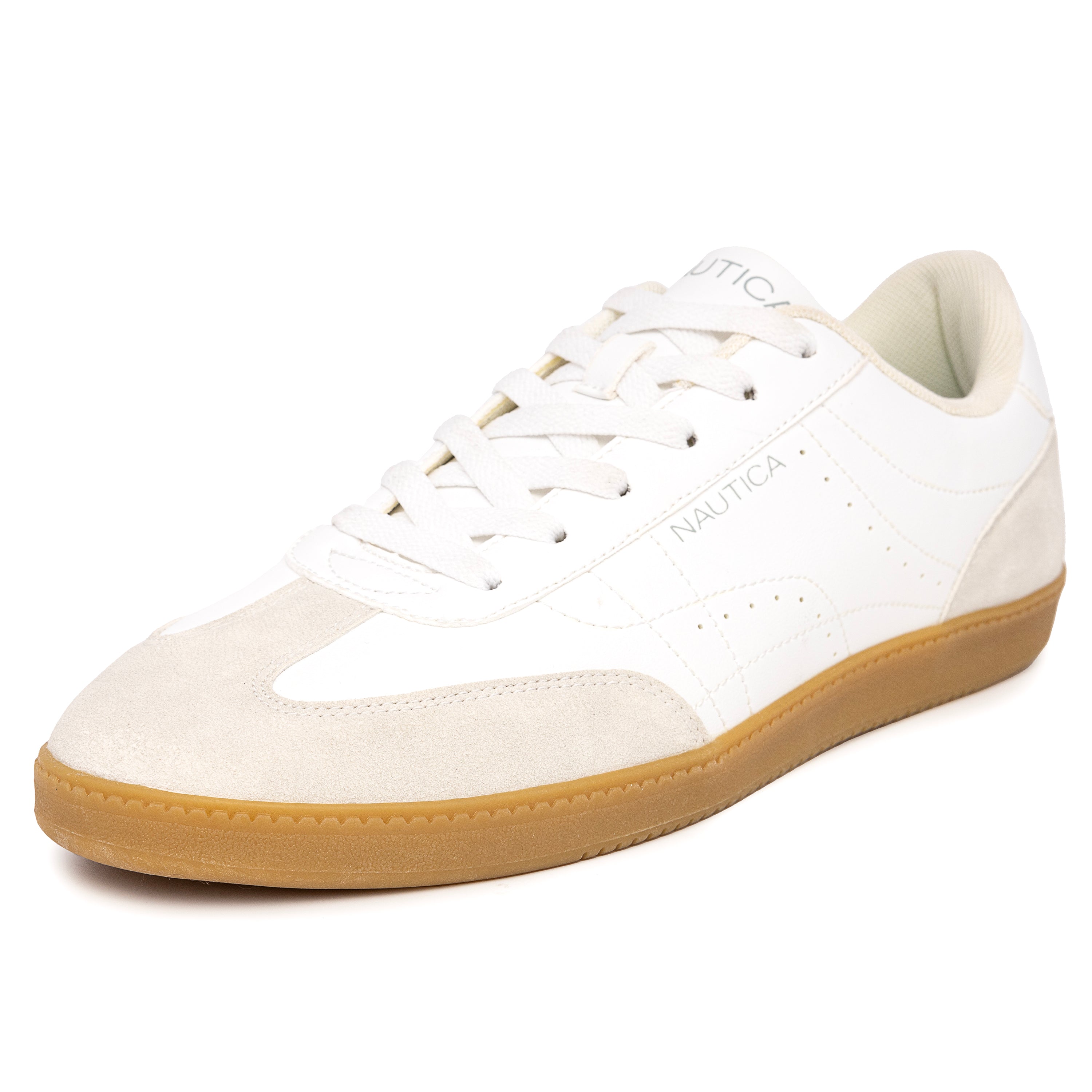  Nautica Cobal Casual Court Sneaker - White/Taupe - Bonton