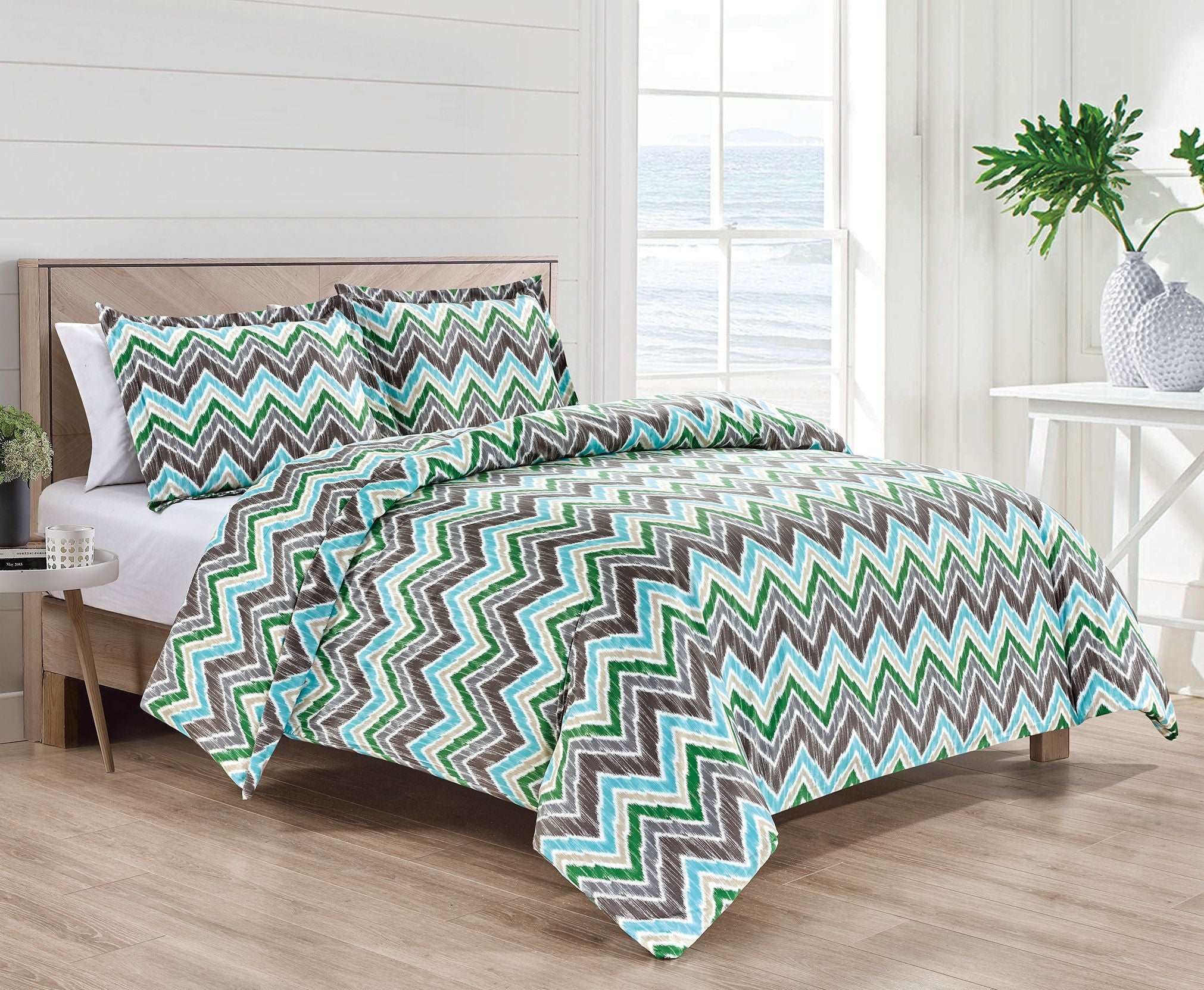  Bibb Home Bibb 1800 Series 3 Pc Duvet Cover Set - Wildflower - Bonton