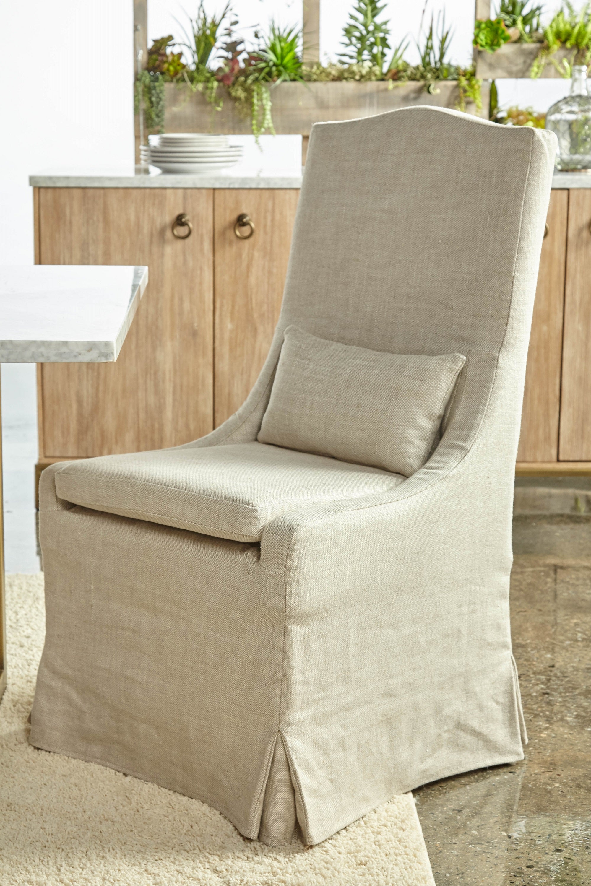  Essentials For Living Colette Slipcover Dining Chair, Set of 2 - Bisque - Bonton