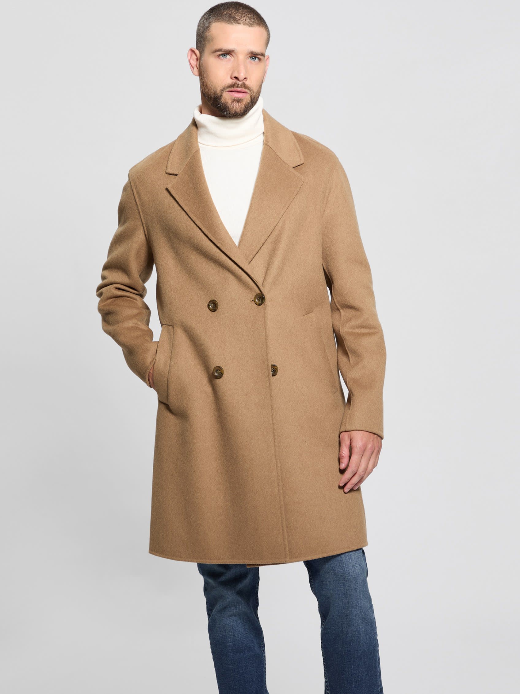  Guess Double Breasted Coat - Coconut Latte - Bonton