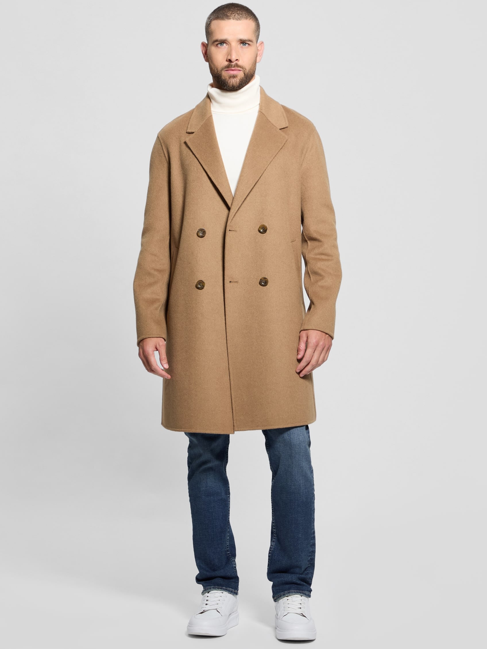  Guess Double Breasted Coat - Coconut Latte - Bonton