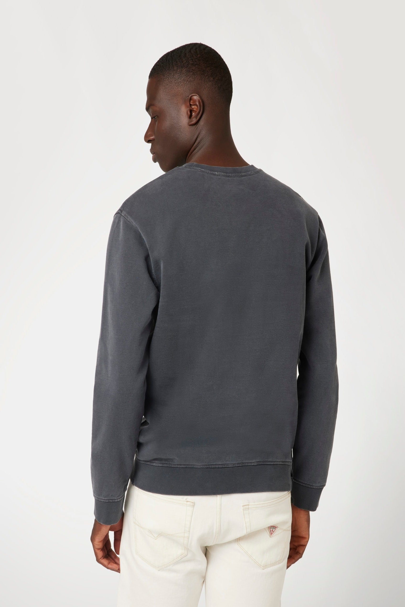  Guess Triangle Patch CN Sweatshirt - Grey Shadow Blue - Bonton