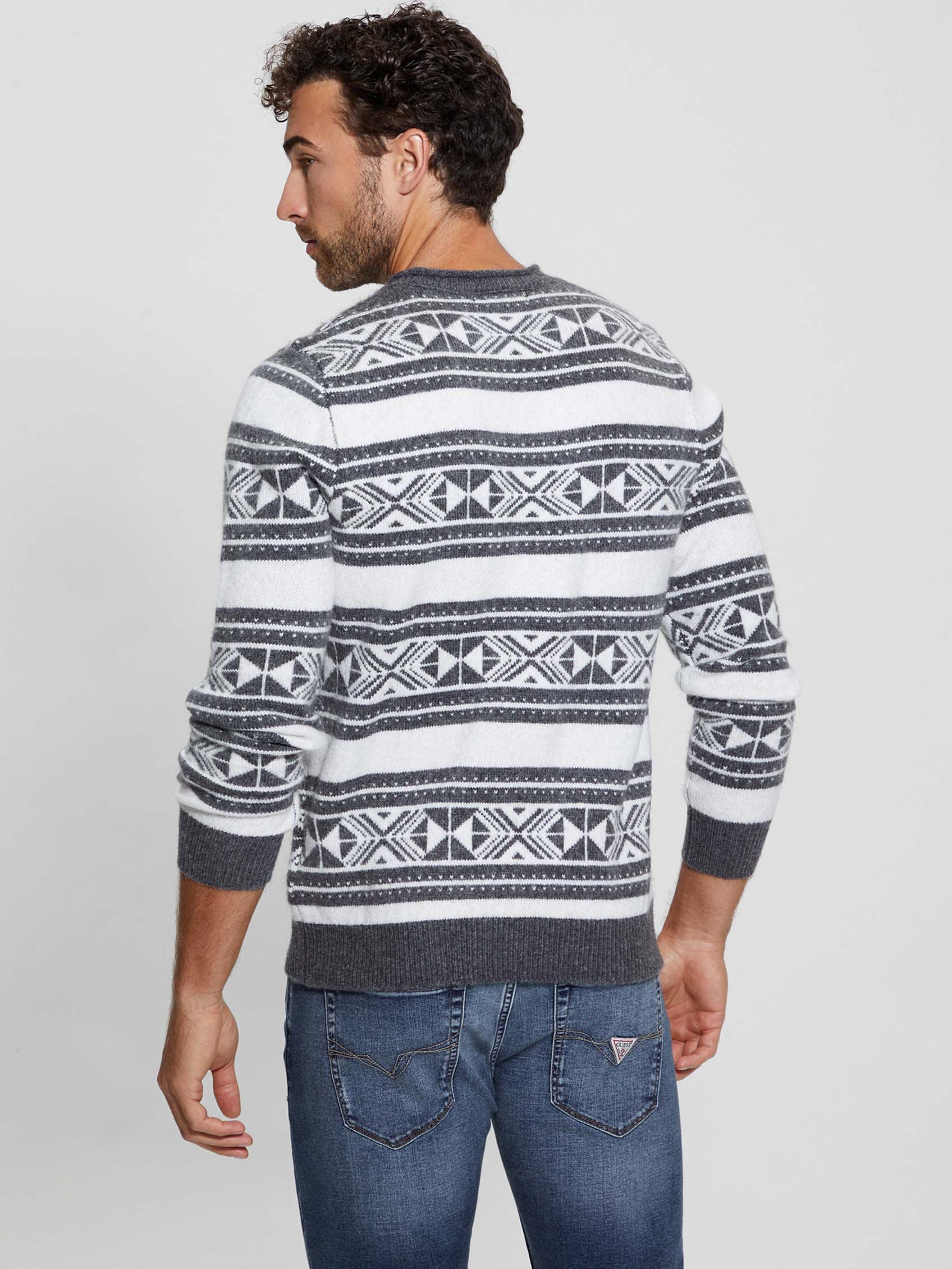  Guess Ezekiel Jacquard Sweater - Linen Dark Grey - Bonton