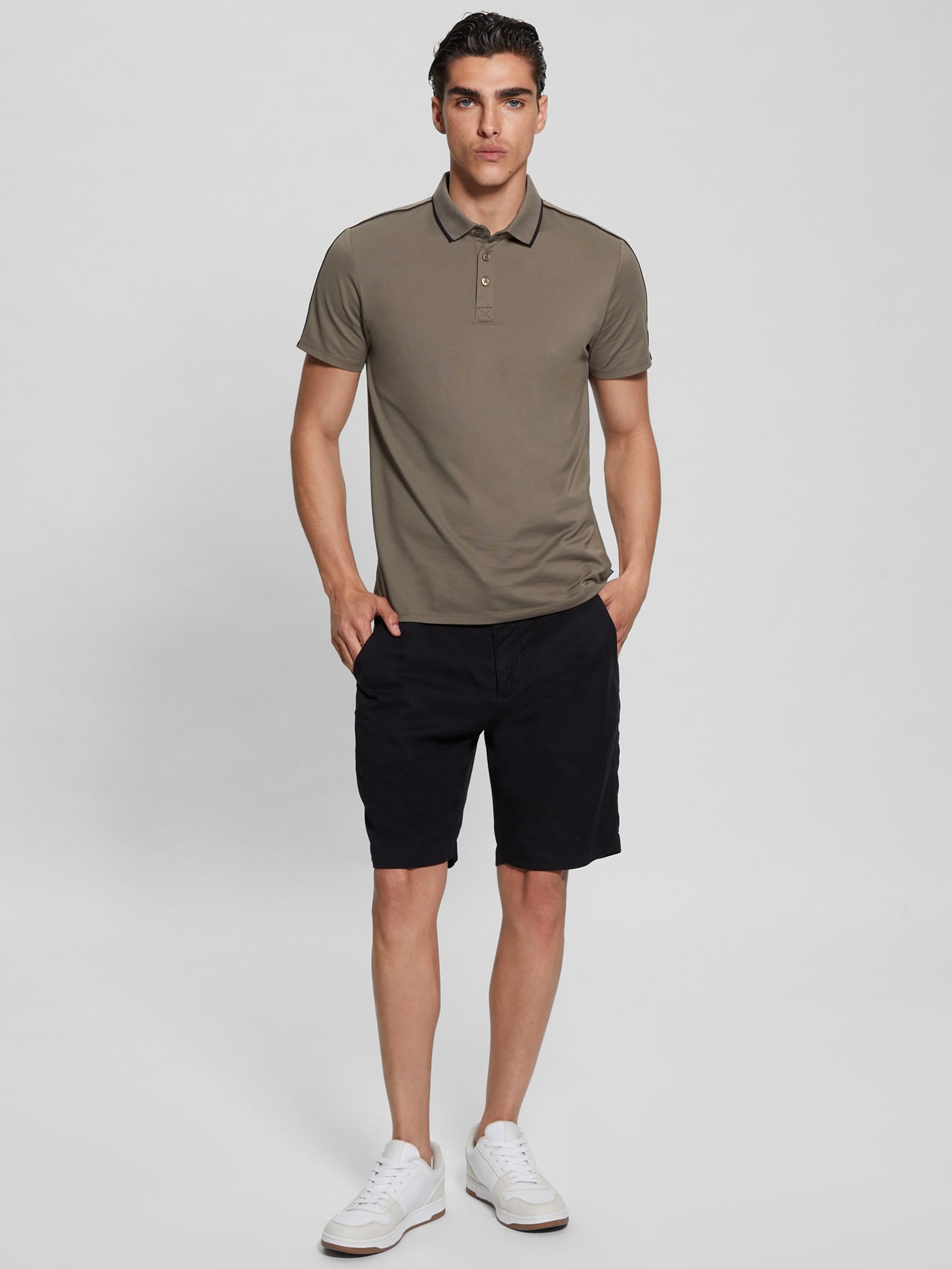  Guess Quattro Tape Short Sleeve Polo - Carob Chocolate - Bonton